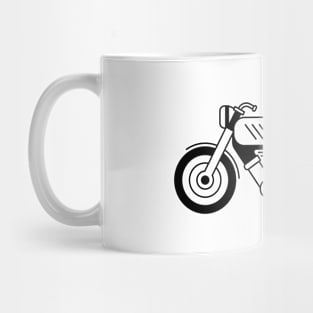 Illustration of stylized black and white motorcycle Mug